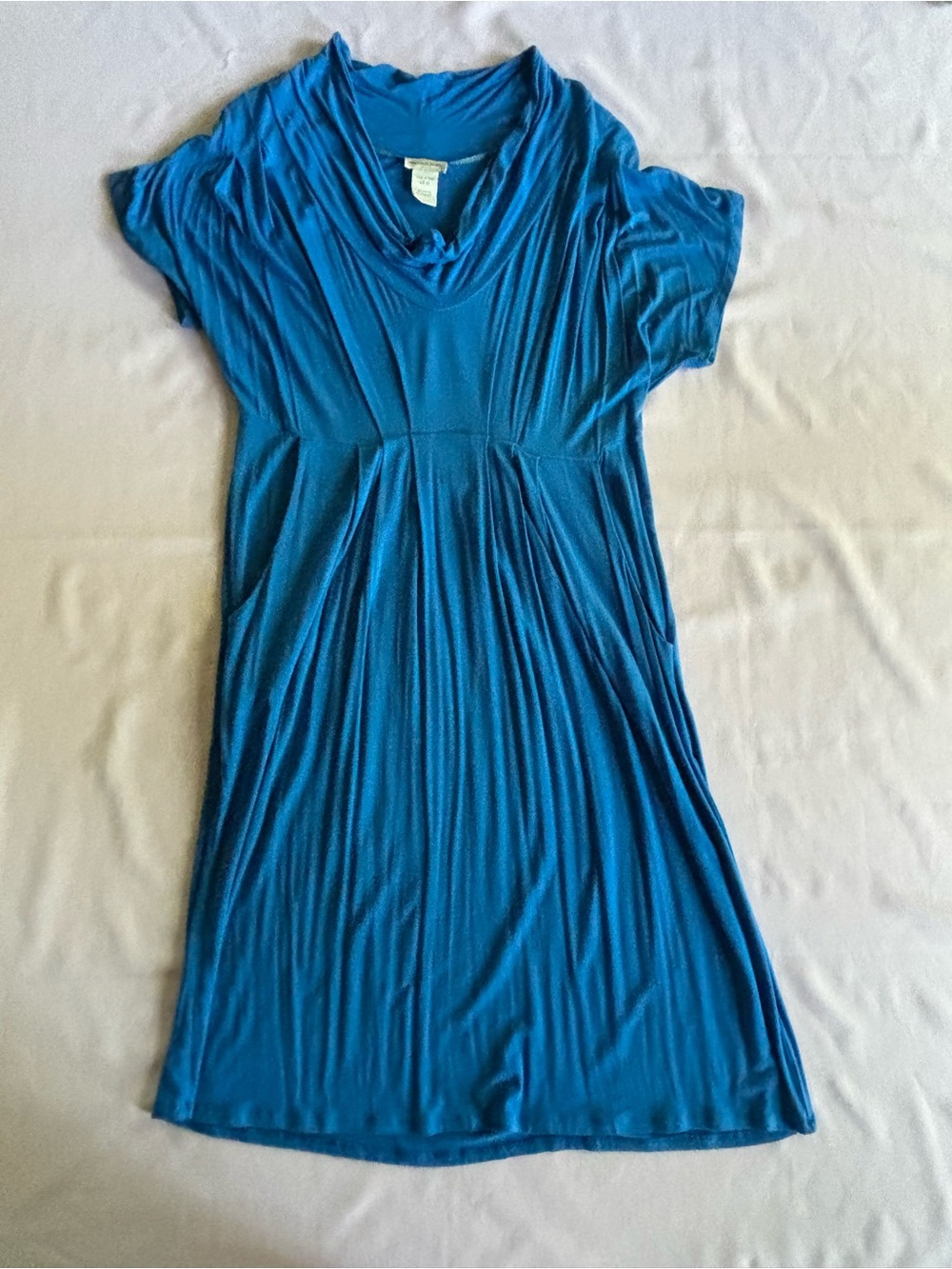 Monroe & Main Blue Cowl-Neck Midi Dress